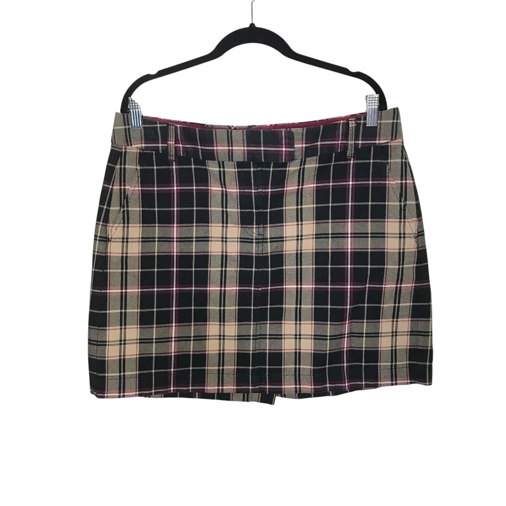 Plaid Mini Skirt Beige Black Pink Check Preppy Classic